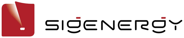 Sigenergy company logo with red icon and black text on white background